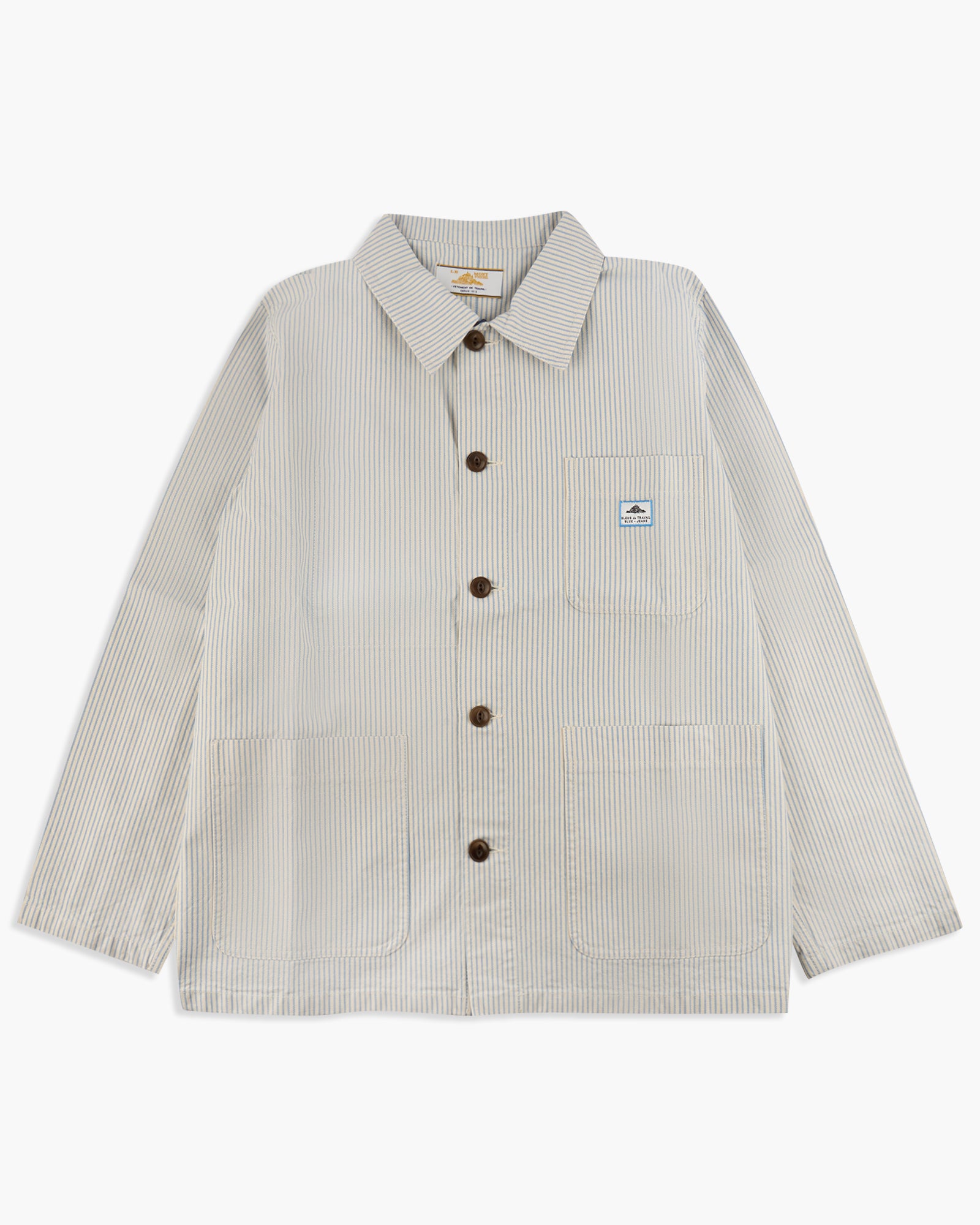 Le Mont St Michel Vins Striped Work Jacket - Blue