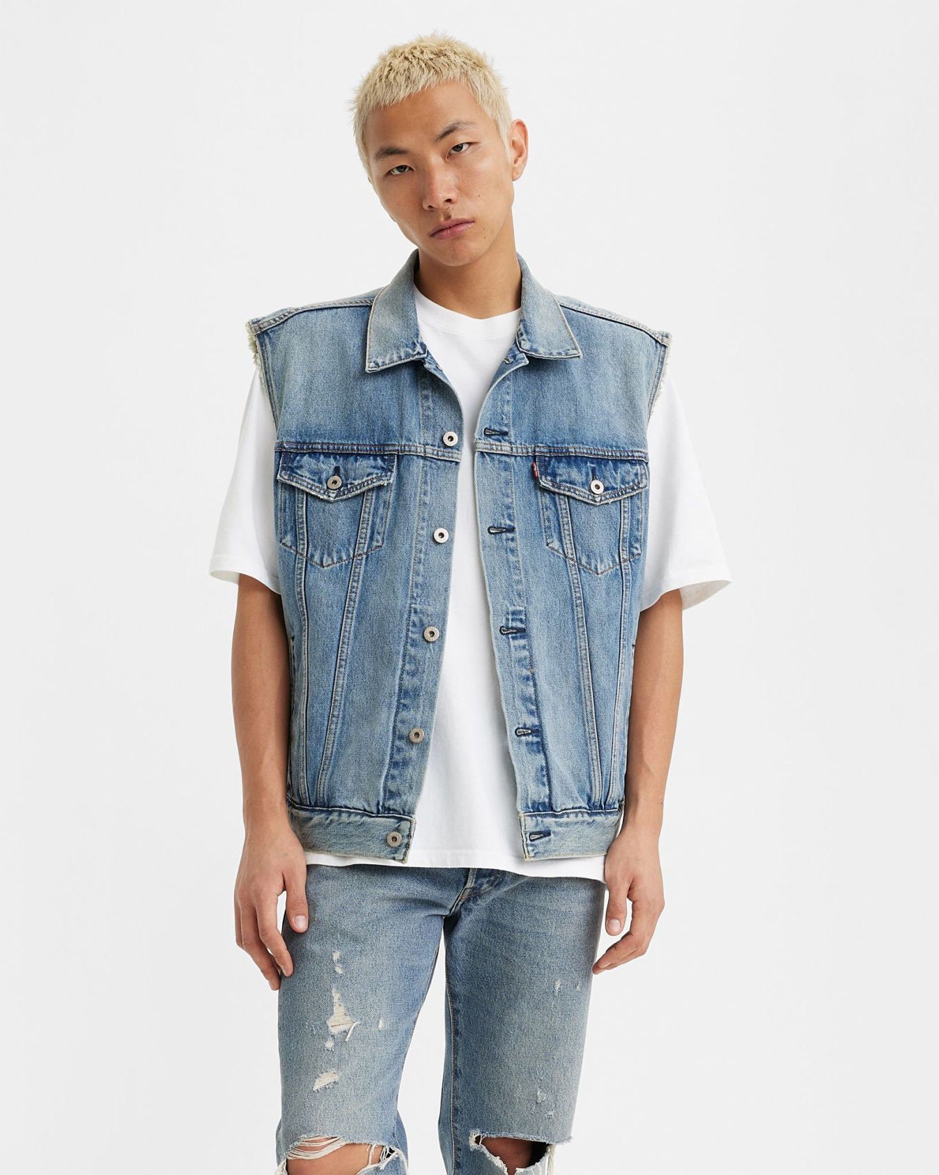 Jean vest clearance outfit mens