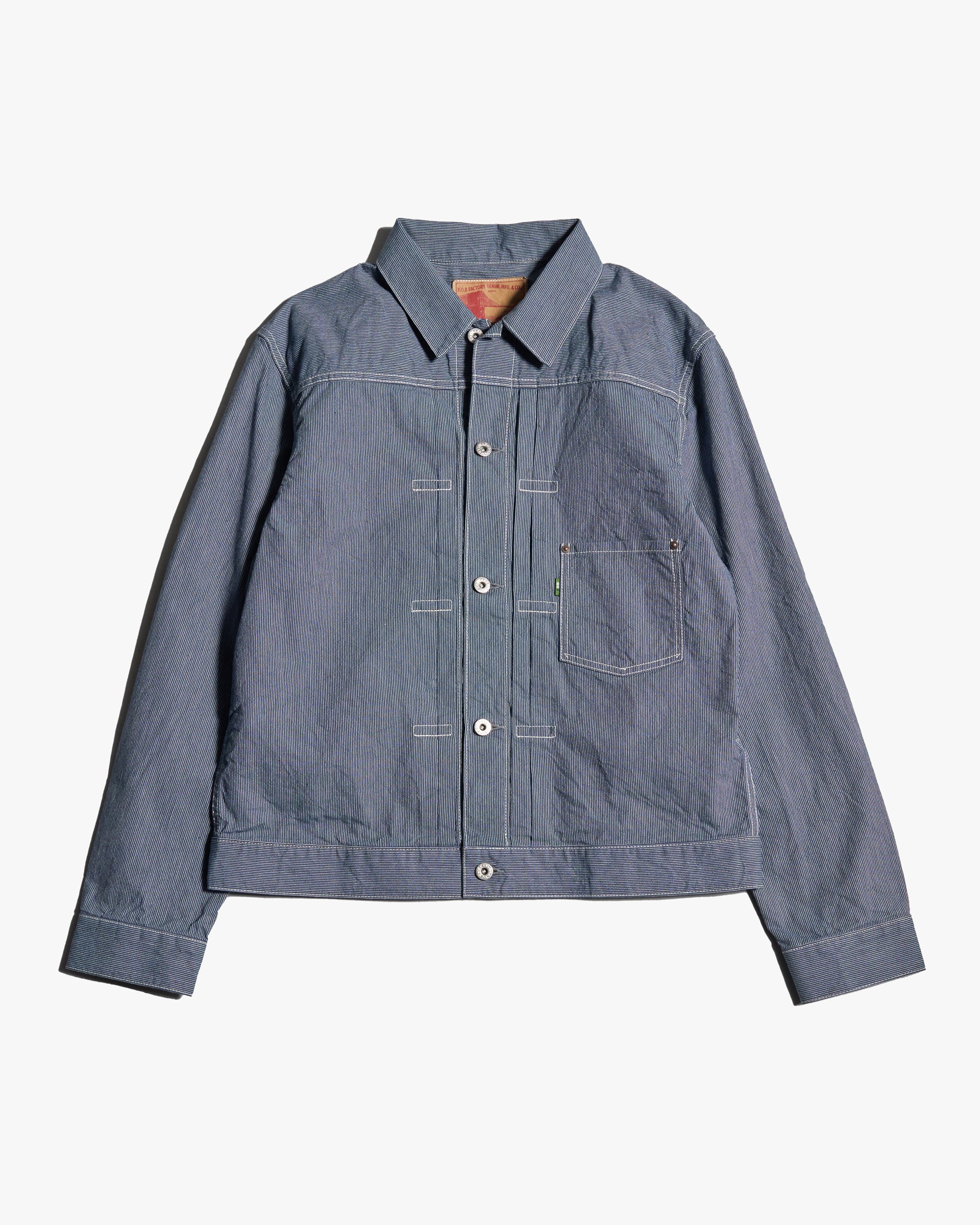 FOB Factory F2463 Type 1 Hickory Work Jacket - Blue
