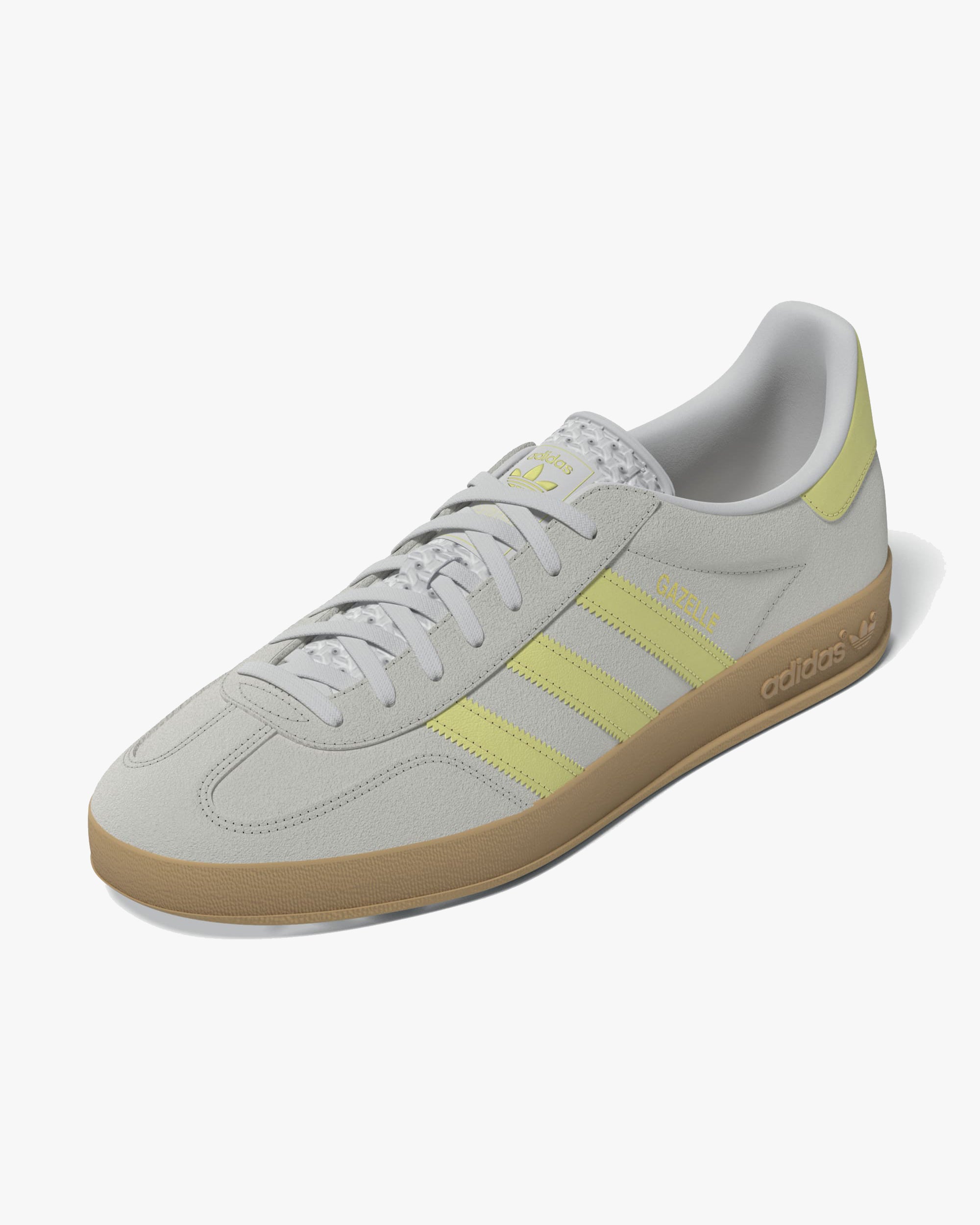 Adidas Gazelle Indoor Trainers- Grey One / Power Yellow / Gum 3