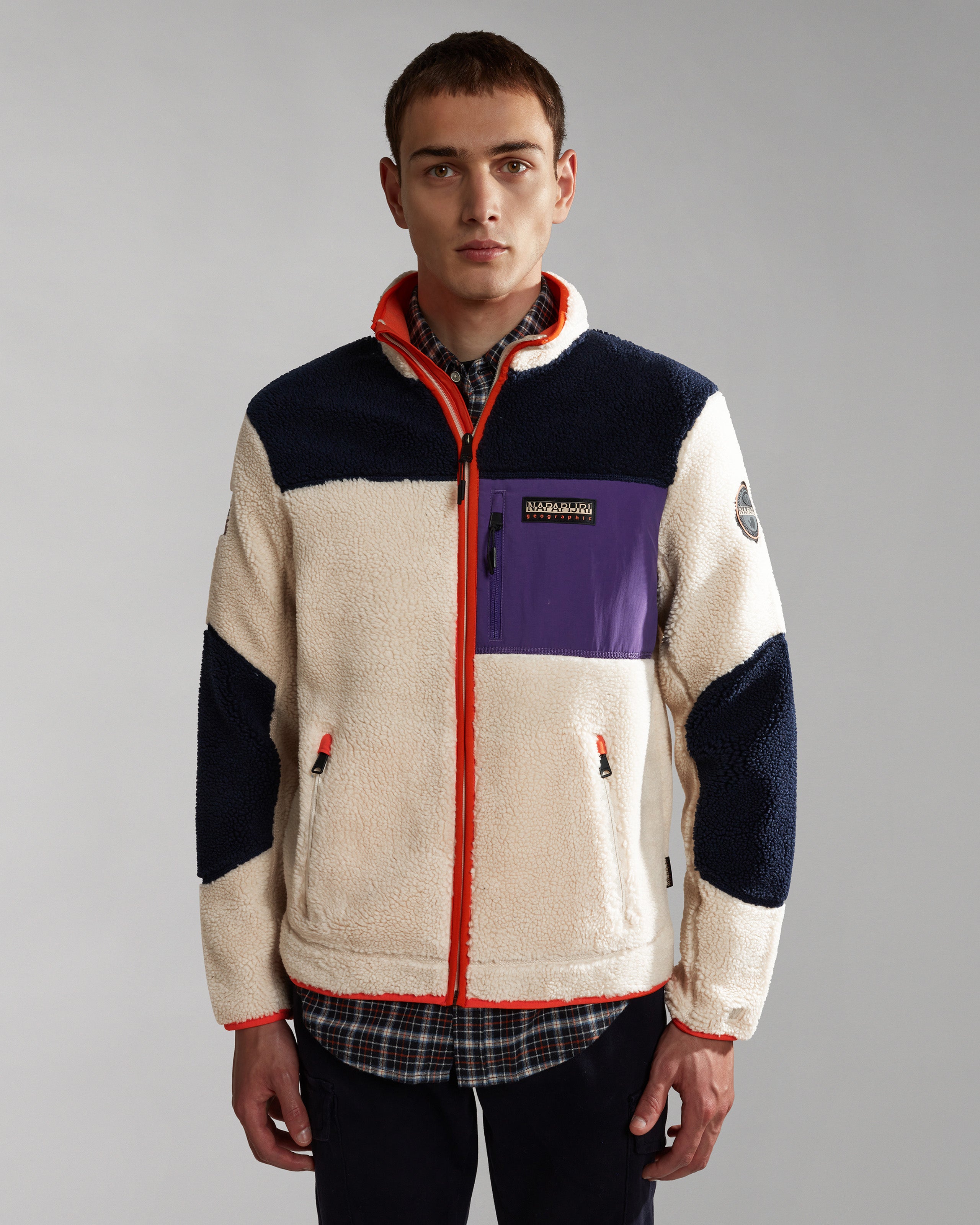 Napapijri Yupik Full Zip Fleece - White / Purple