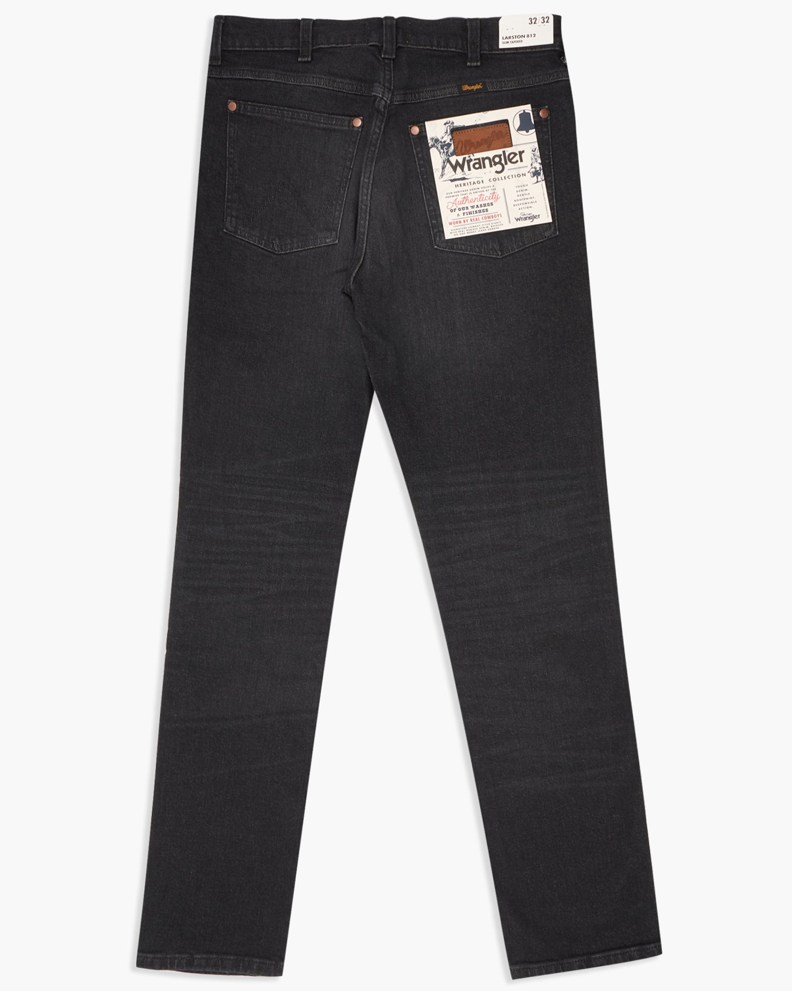 Wrangler Larston Slim Tapered Mens Jeans Faded Black JEANSTORE