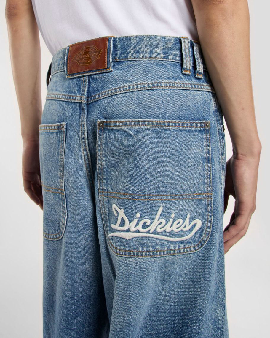 Dickies Loose Wave Baggy Fit Mens Jeans Rinsed Blue Fade