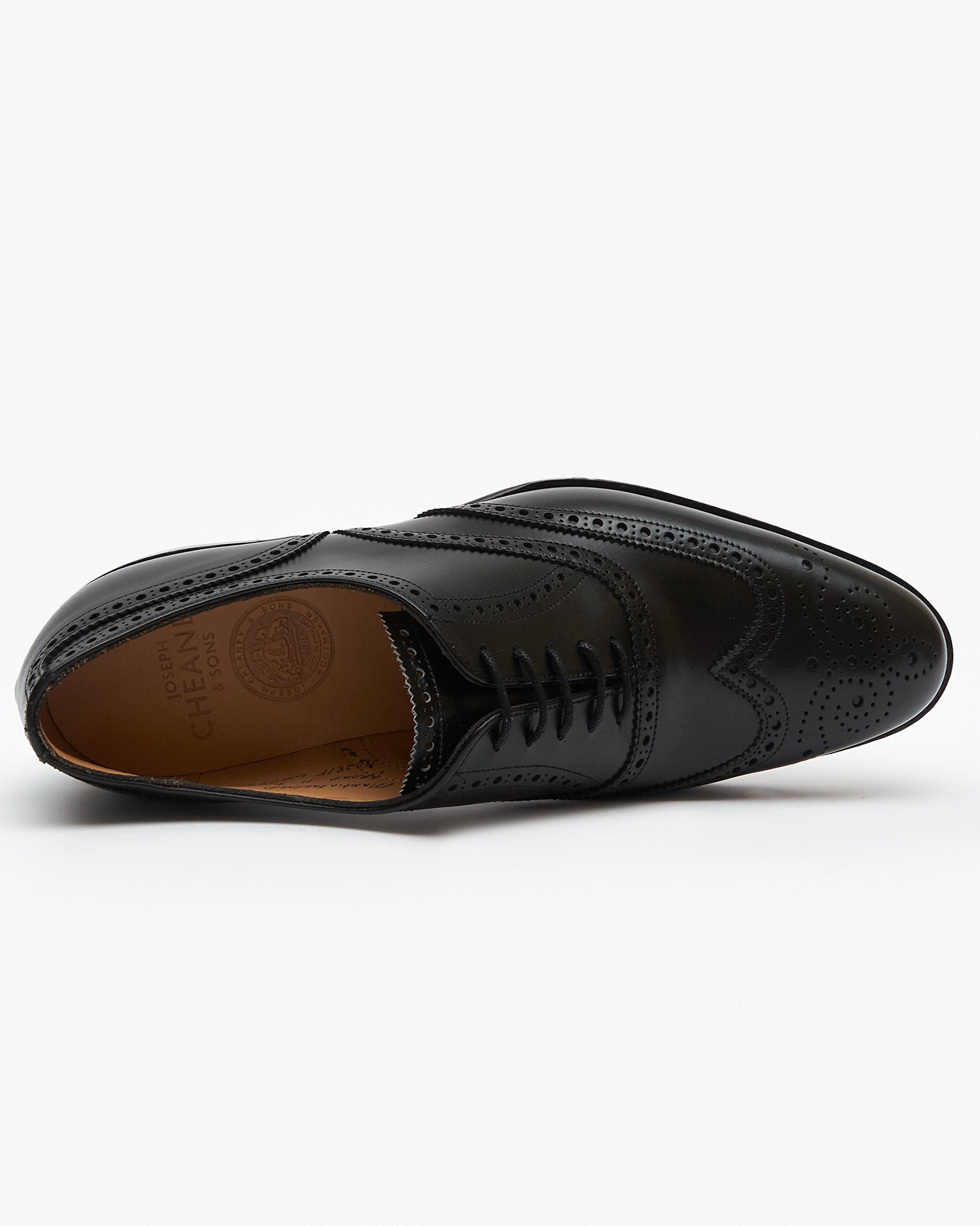 Cheaney Black Calf Leather Broad II Oxford Wingcap Brogue | JEANSTORE