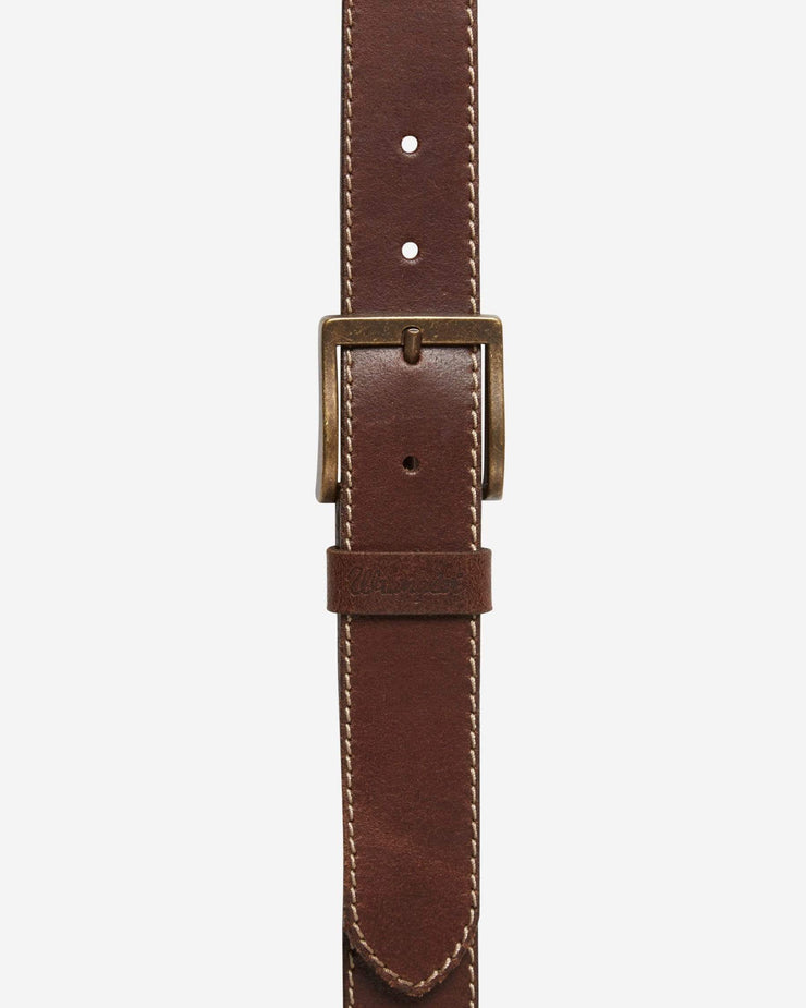 Wrangler Basic Stitched Belt - Mid Brown | Wrangler Belts | JEANSTORE