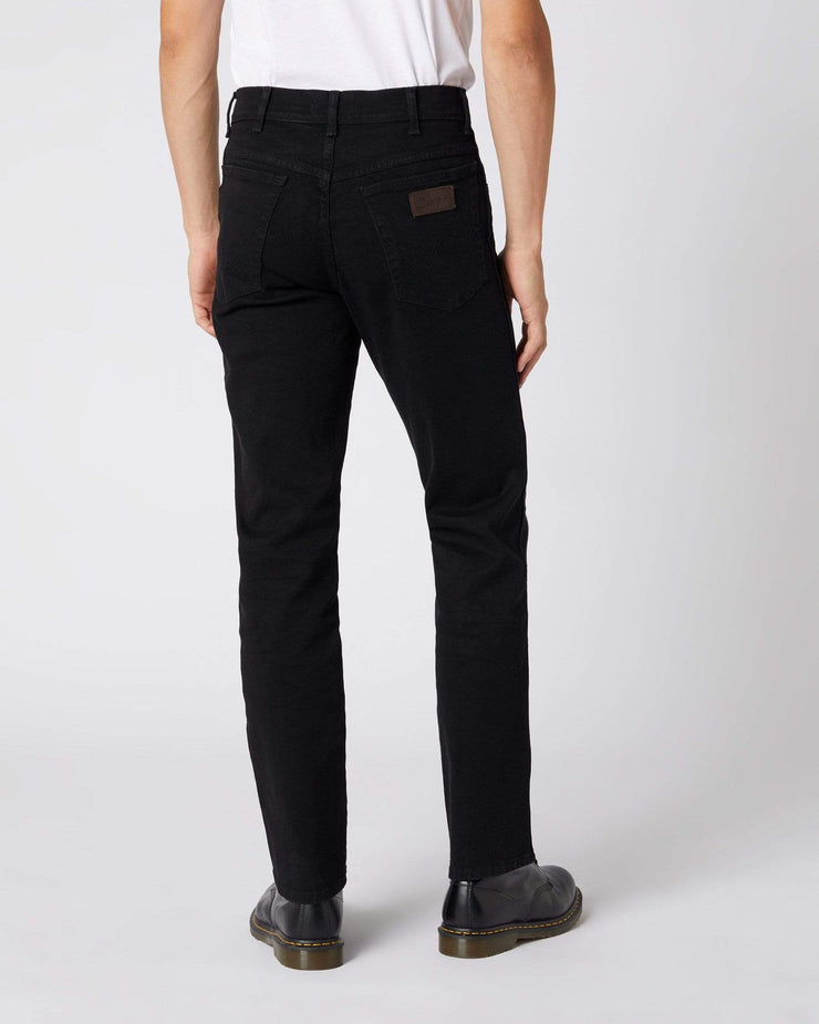 Wrangler Texas Stretch Authentic Straight Mens Jeans - Black | Wrangler Jeans | JEANSTORE