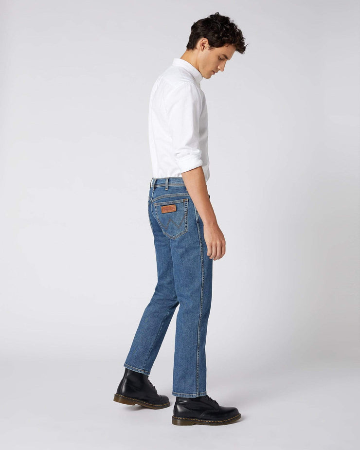 Wrangler Texas Stretch Authentic Straight Mens Jeans - Stonewash Blue | Wrangler Jeans | JEANSTORE