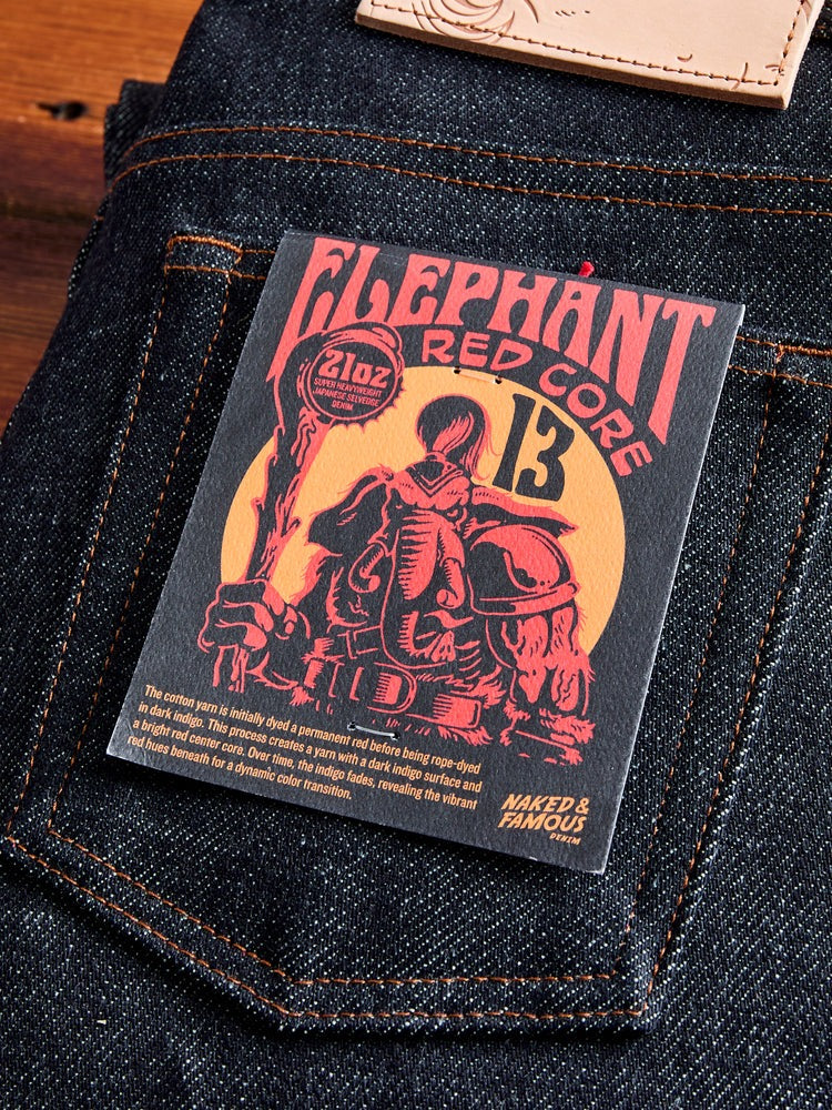 Elephant Denim Meets Color Core: The Birth of the Elephant 13 - Red Core