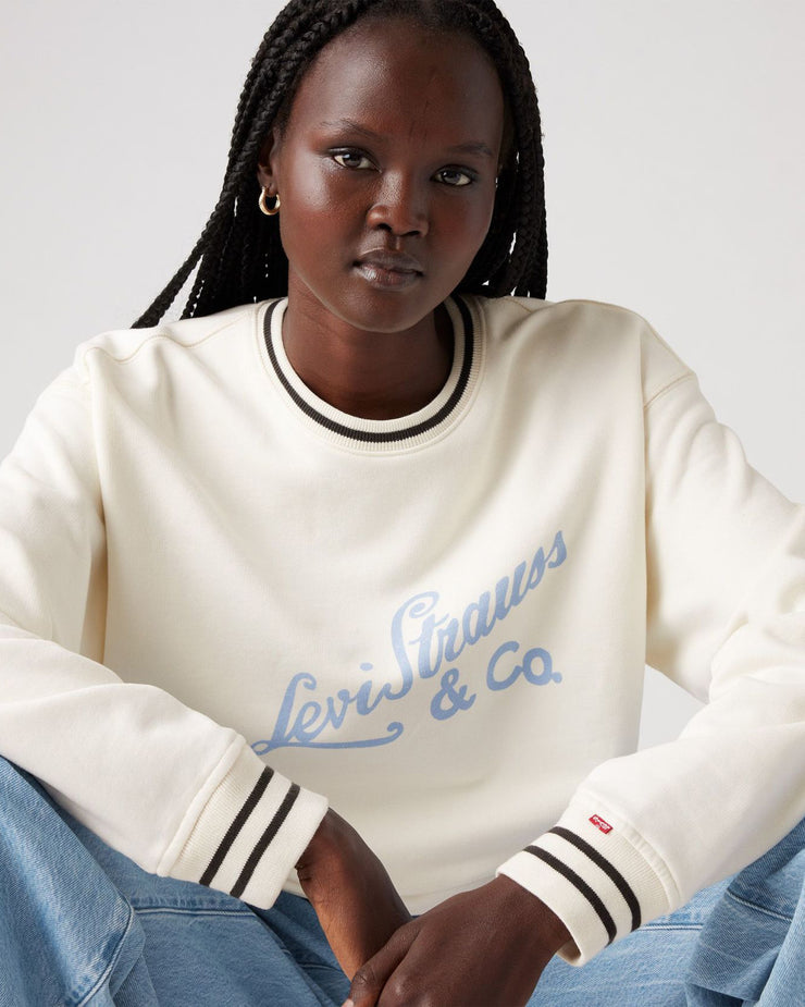 Crew Sweatshirt Womens White Levi Sweatshirt Levis White Graphic