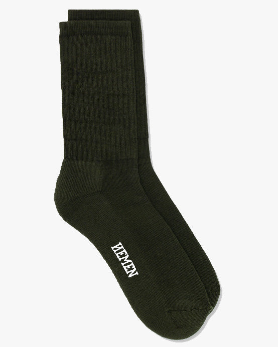 Hemen Biarritz HMN04 Organic Cotton Rib Sport Socks - Dark Forest Green | Hemen Biarritz Socks | JEANSTORE