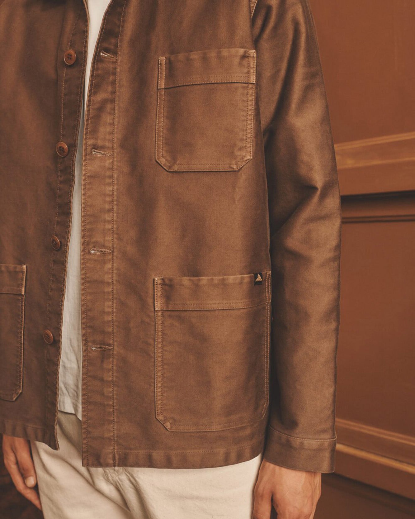 Le Mont St Michel Moleskin Authentic Work Jacket - Brown