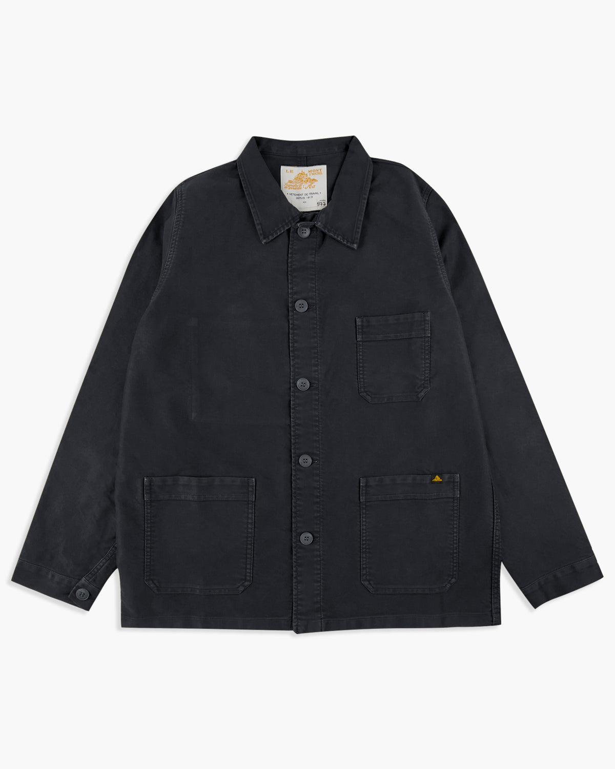 Le Mont St Michel Moleskin Vintage Washed Work Jacket - Black | Le Mont St Michel Jackets & Coats | JEANSTORE