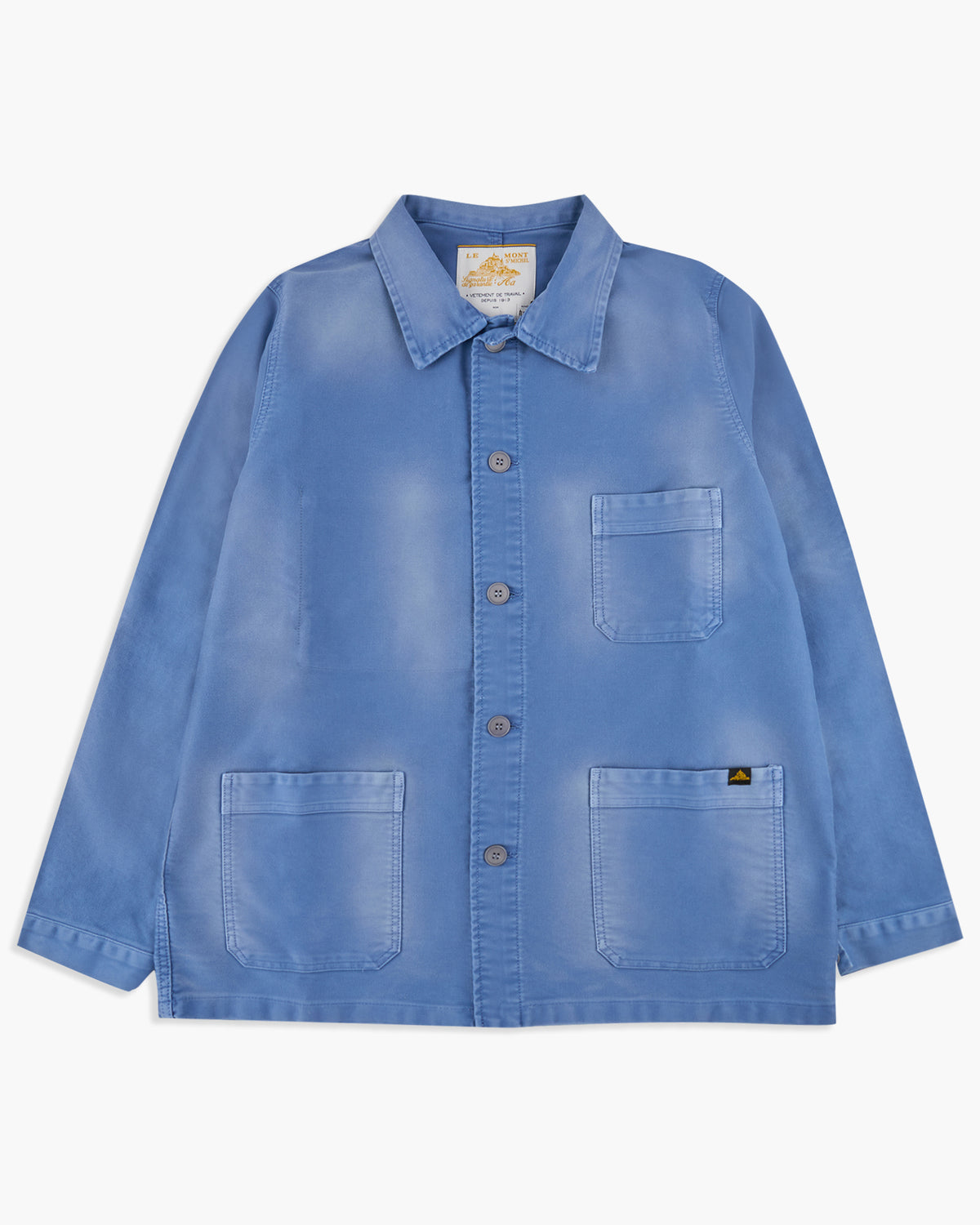 Le Mont St Michel Moleskin Vintage Washed Work Jacket - Blue | Le Mont St Michel Jackets & Coats | JEANSTORE