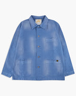 Le Mont St Michel Moleskin Vintage Washed Work Jacket - Blue
