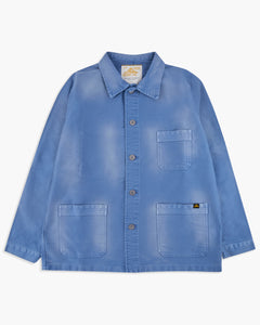 Le Mont St Michel Moleskin Vintage Washed Work Jacket - Blue