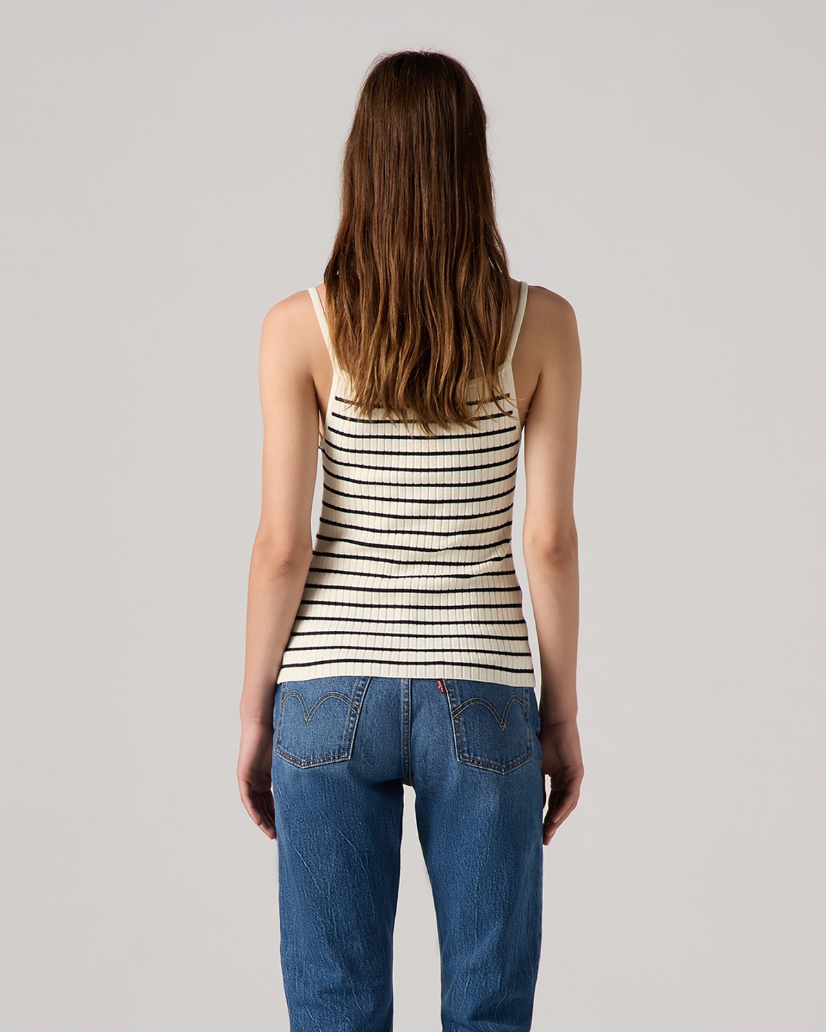 Levi's® Womens Freja Sculpt Tank - Louise Stripe Egret | Levi's® T Shirts | JEANSTORE