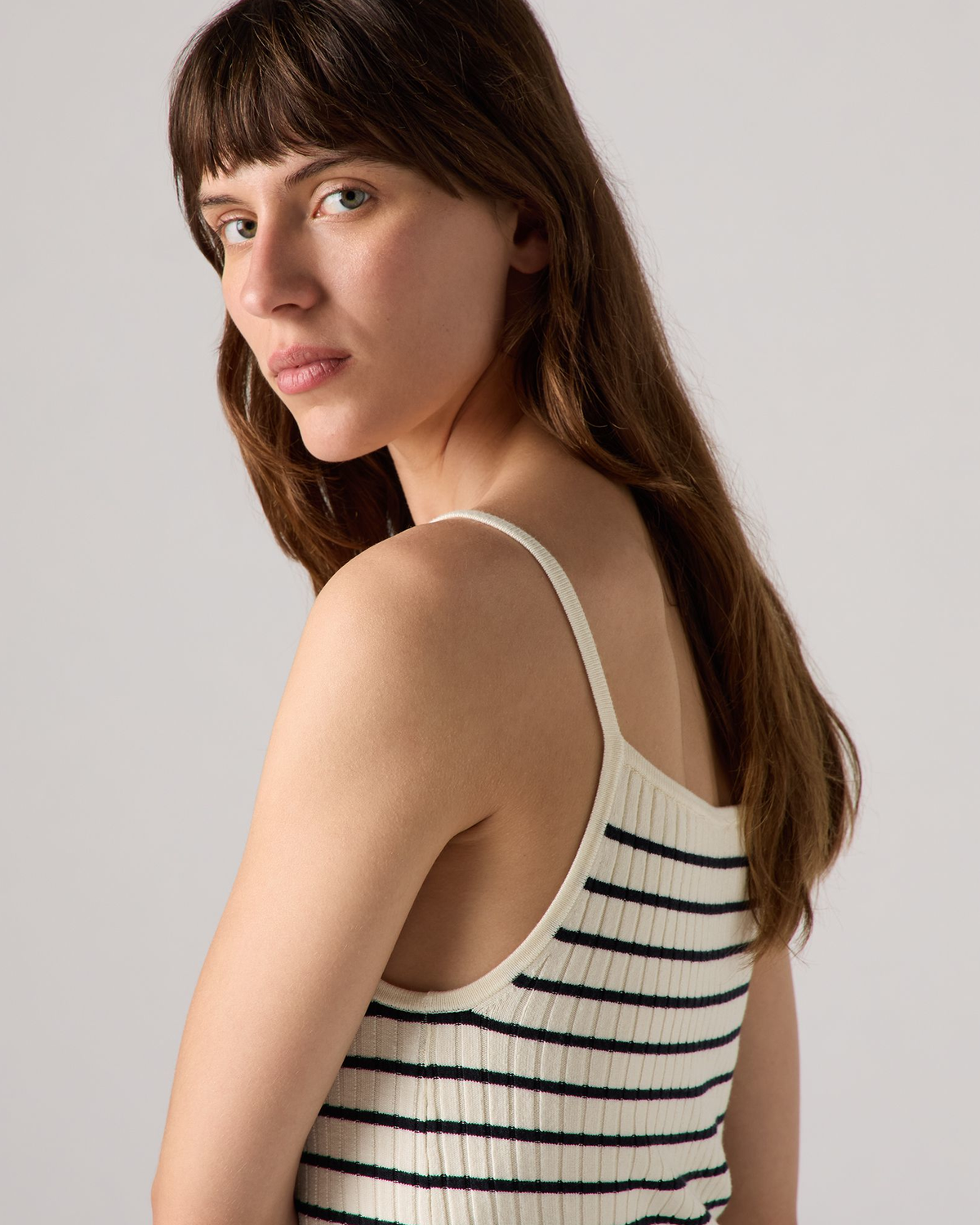 Levi's® Womens Freja Sculpt Tank - Louise Stripe Egret | Levi's® T Shirts | JEANSTORE