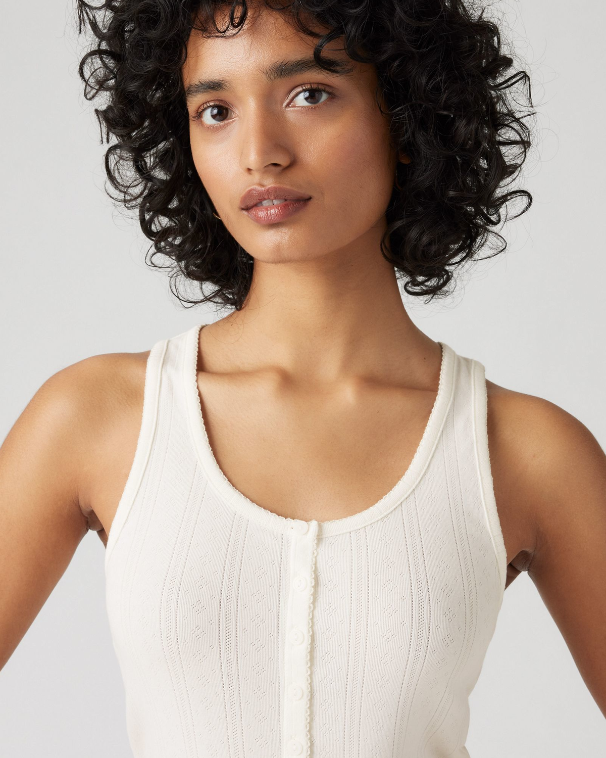 Levi's® Womens Dry Goods Pointelle Tank Top - Gardenia | Levi's® T Shirts | JEANSTORE