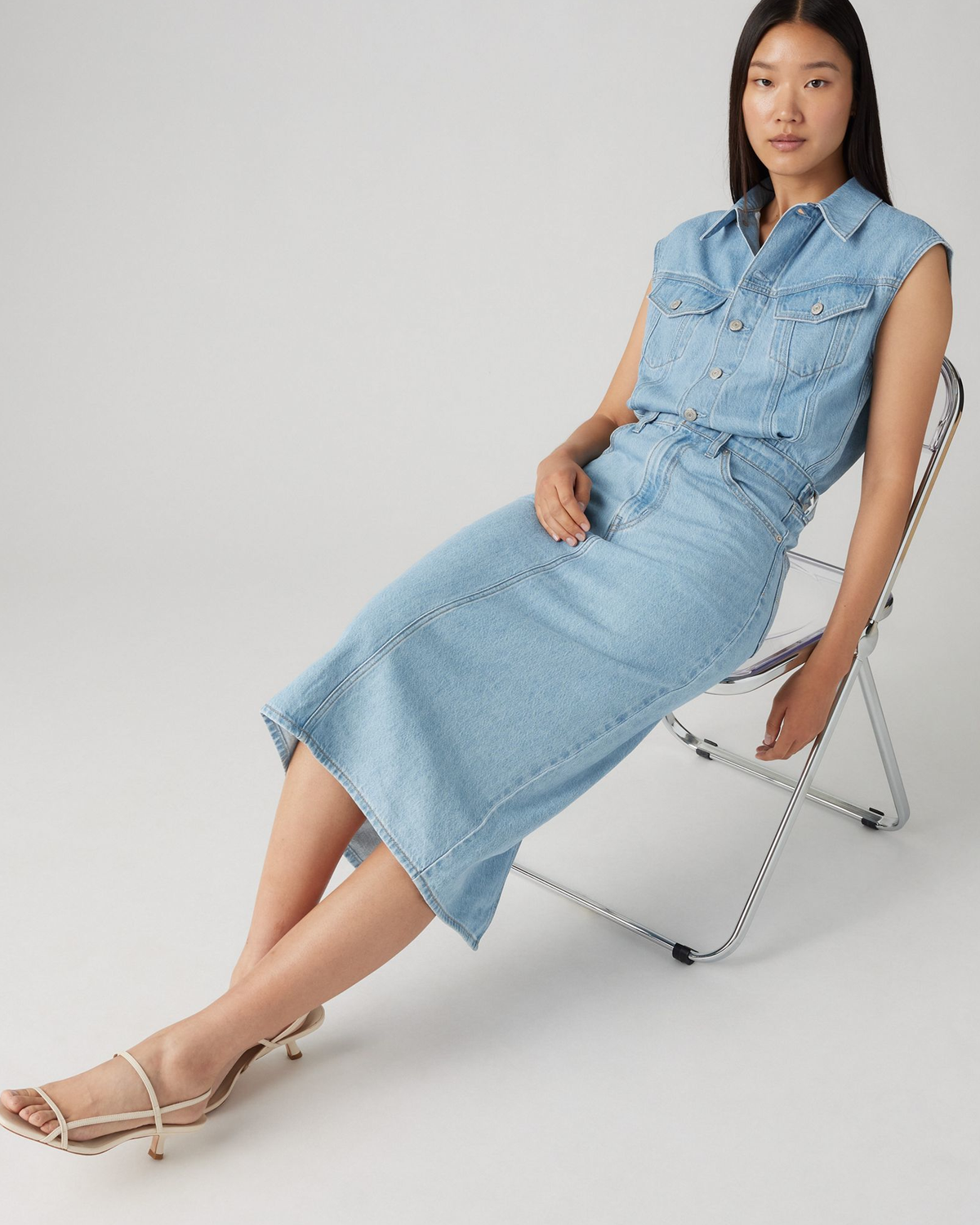 levi's denim midi dress Levi's® Womens Iconic Sleeveless Midi Dress