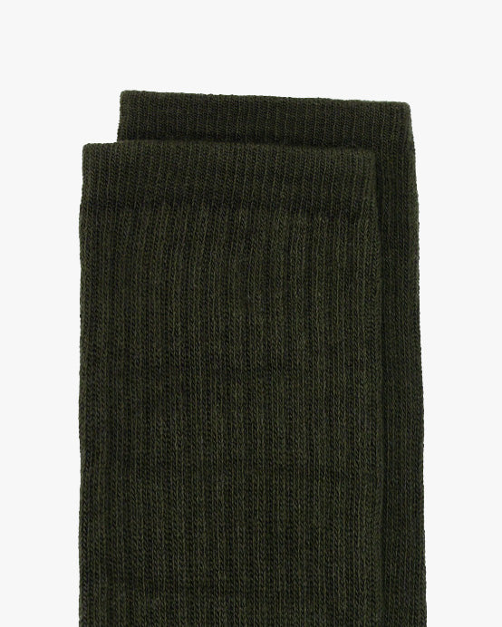Hemen Biarritz HMN04 Organic Cotton Rib Sport Socks - Dark Forest Green | Hemen Biarritz Socks | JEANSTORE