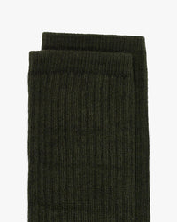 Hemen Biarritz HMN04 Organic Cotton Rib Sport Socks - Dark Forest Green | Hemen Biarritz Socks | JEANSTORE
