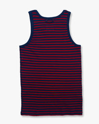 Hemen Biarritz Gari Breton Stripe Ribbed Tank Top - Deep Marine / Red | Hemen Biarritz Underwear | JEANSTORE