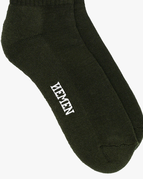 Hemen Biarritz HMN04 Organic Cotton Rib Sport Socks - Dark Forest Green | Hemen Biarritz Socks | JEANSTORE