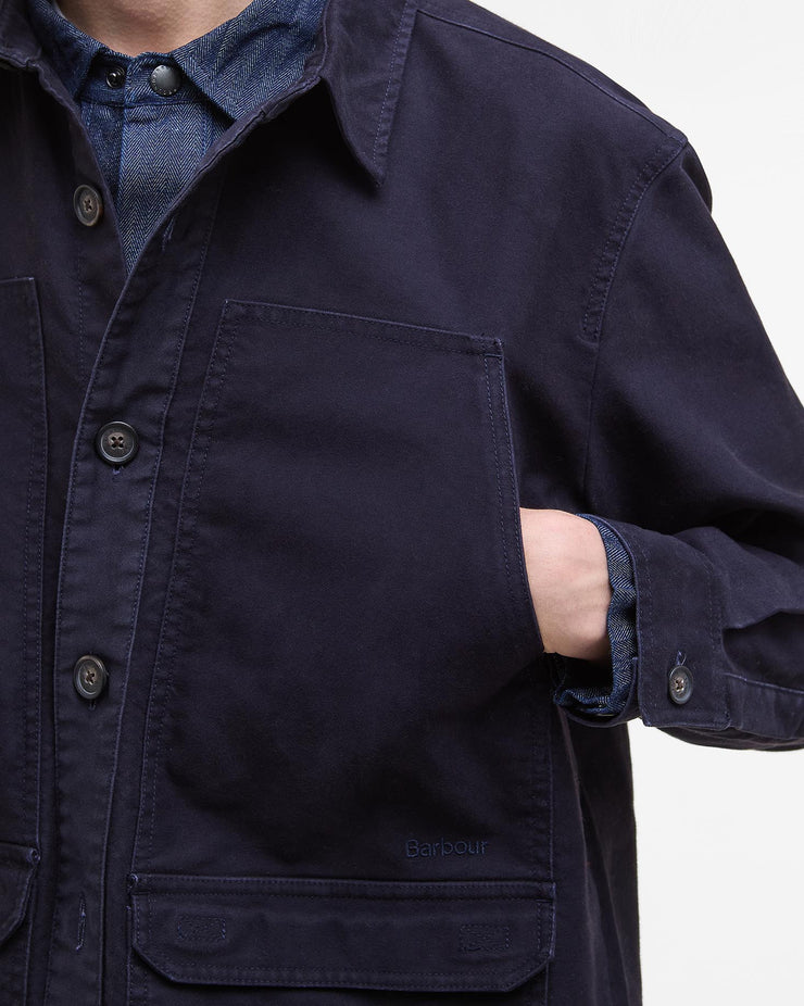 Barbour Heritage Newbirch Oversized Cotton Sateen Overshirt - Navy | Barbour Shirts | JEANSTORE