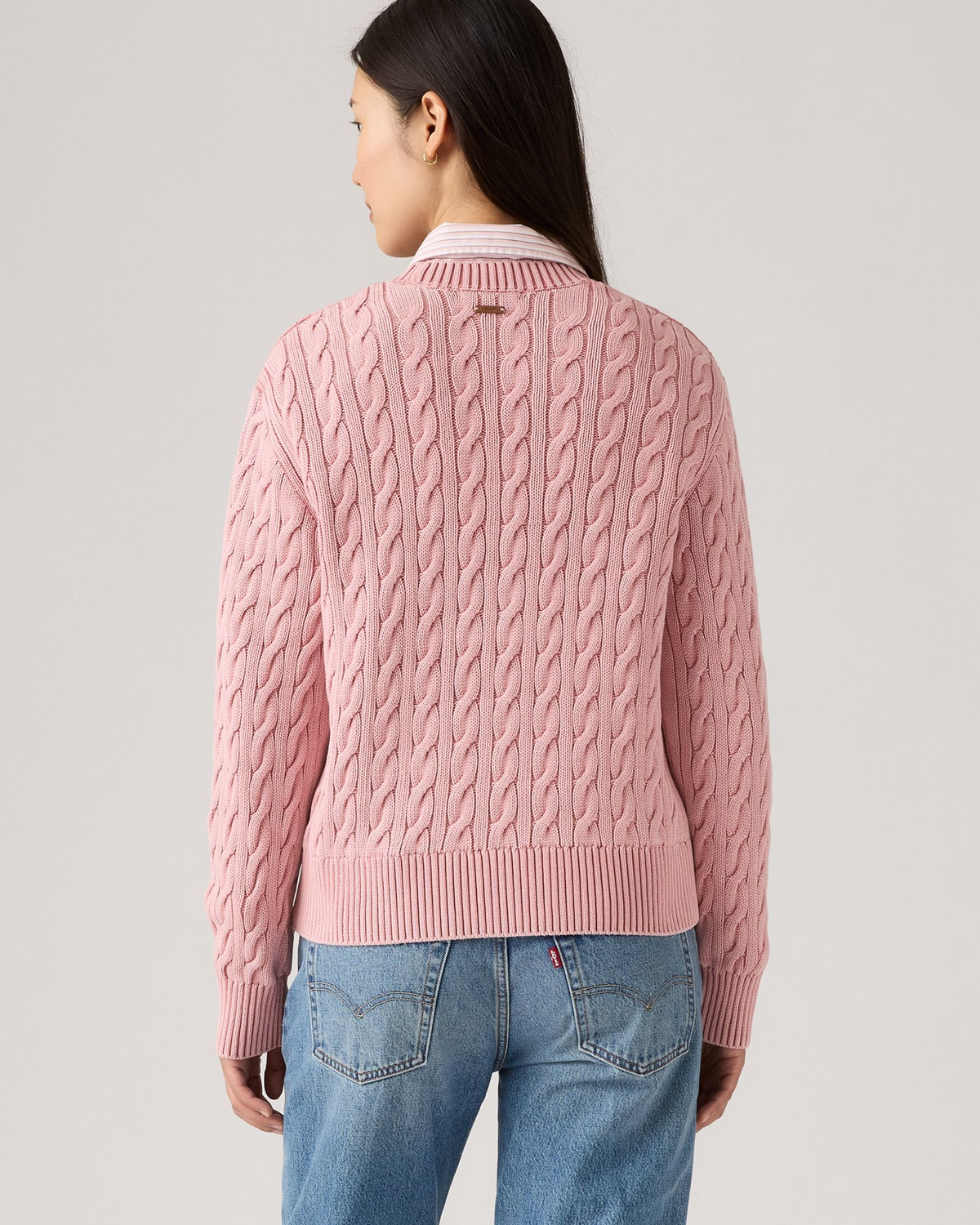 Levi's® Womens Boyfriend Cable Crew Pullover - Peachskin GD