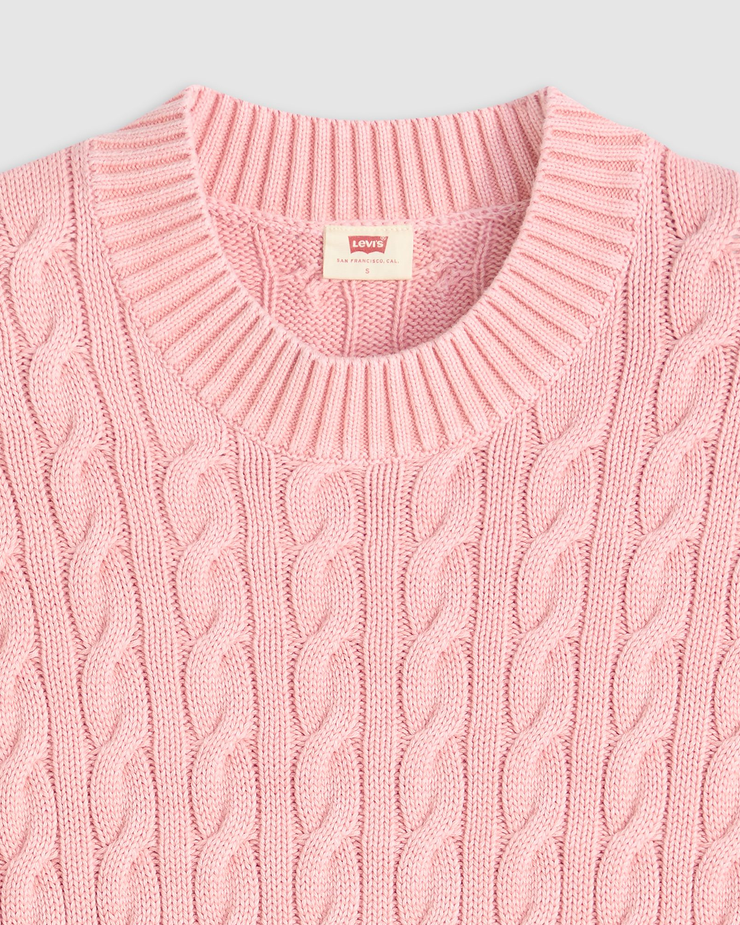 Levi's® Womens Boyfriend Cable Crew Pullover - Peachskin GD