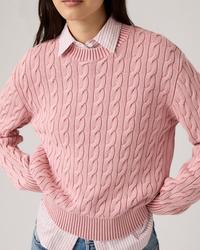 Levi's® Womens Boyfriend Cable Crew Pullover - Peachskin GD