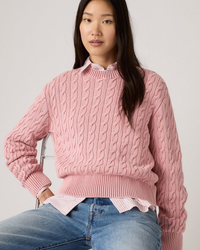 Levi's® Womens Boyfriend Cable Crew Pullover - Peachskin GD