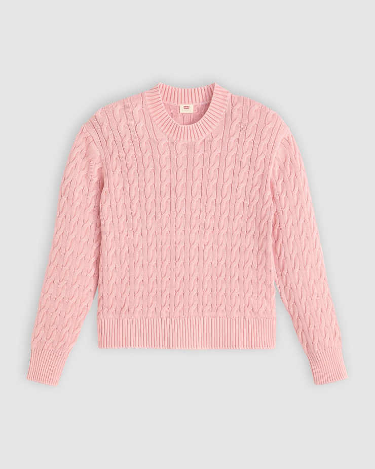 Levi's® Womens Boyfriend Cable Crew Pullover - Peachskin GD
