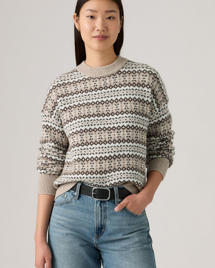 Levi's® Womens Ines Fairisle Sweater - Taupe Heather