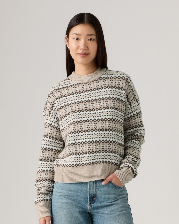 Levi's® Womens Ines Fairisle Sweater - Taupe Heather