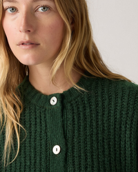levis cardigan shell button detail green, worn by model