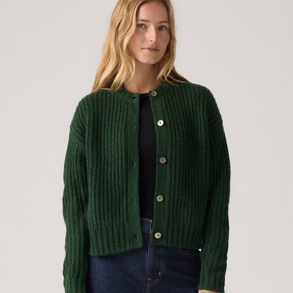 levis womens green button cardigan mountain view