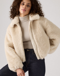 Levi's® Womens Elle Sherpa Jacket - White Swan