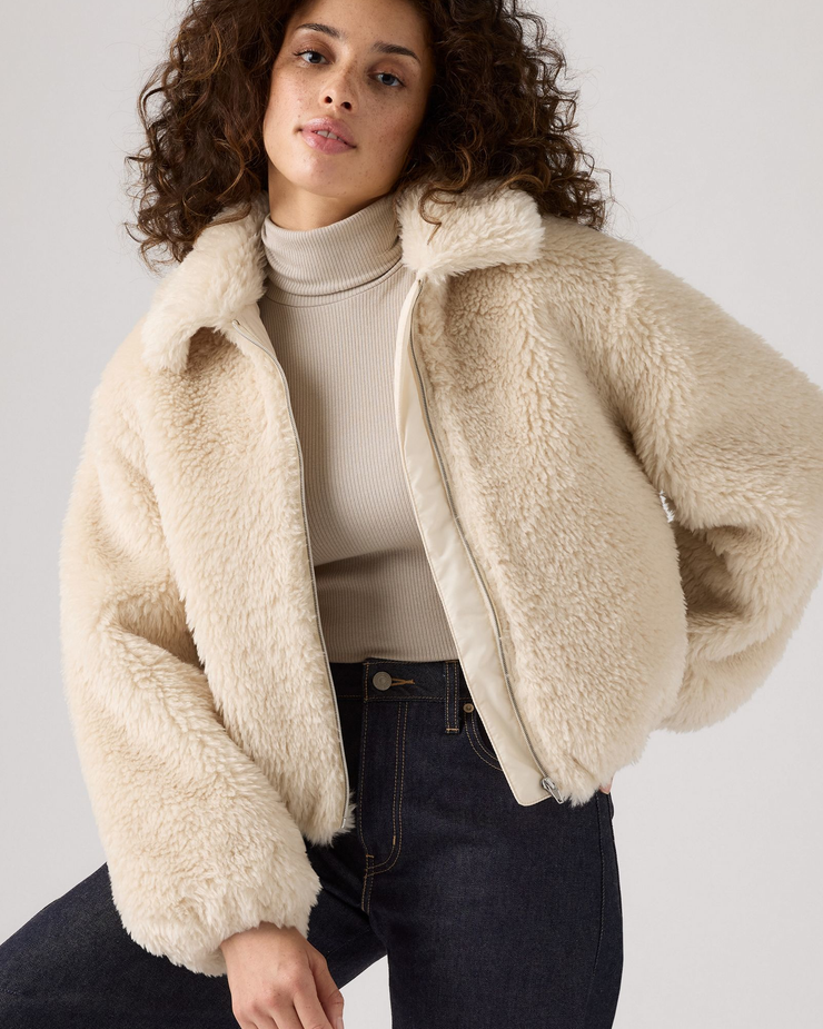 Levi's® Womens Elle Sherpa Jacket - White Swan