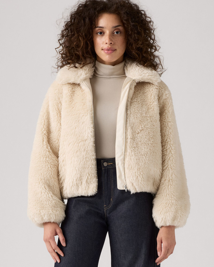 Levi's® Womens Elle Sherpa Jacket - White Swan