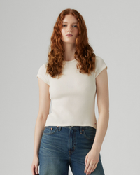 Levi's® Womens Dry Goods Waffle Cap Tee - Gardenia | Levi's® T Shirts | JEANSTORE
