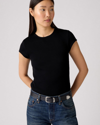 Levi's® Womens Dry Goods Waffle Cap Tee - Anthracite Night | Levi's® T Shirts | JEANSTORE