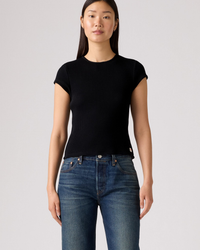 Levi's® Womens Dry Goods Waffle Cap Tee - Anthracite Night | Levi's® T Shirts | JEANSTORE