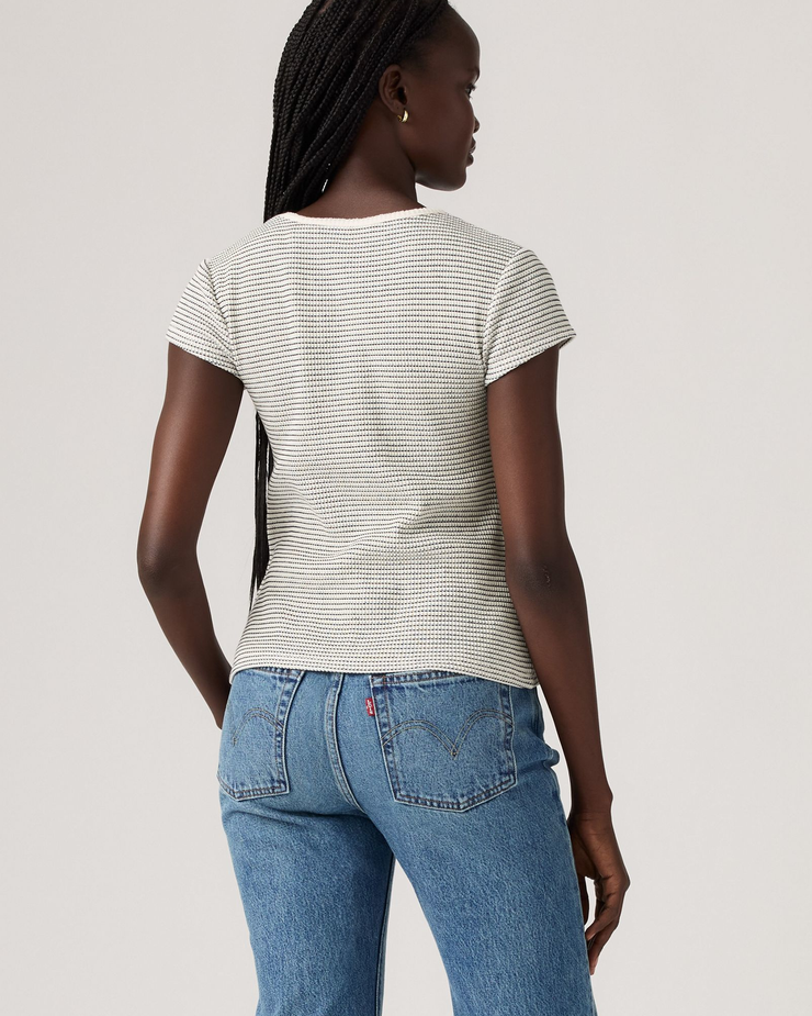 Levi's® Womens Dry Goods Waffle Cap Tee - Annalise Stripe / Gardenia Peacoat | Levi's® T Shirts | JEANSTORE