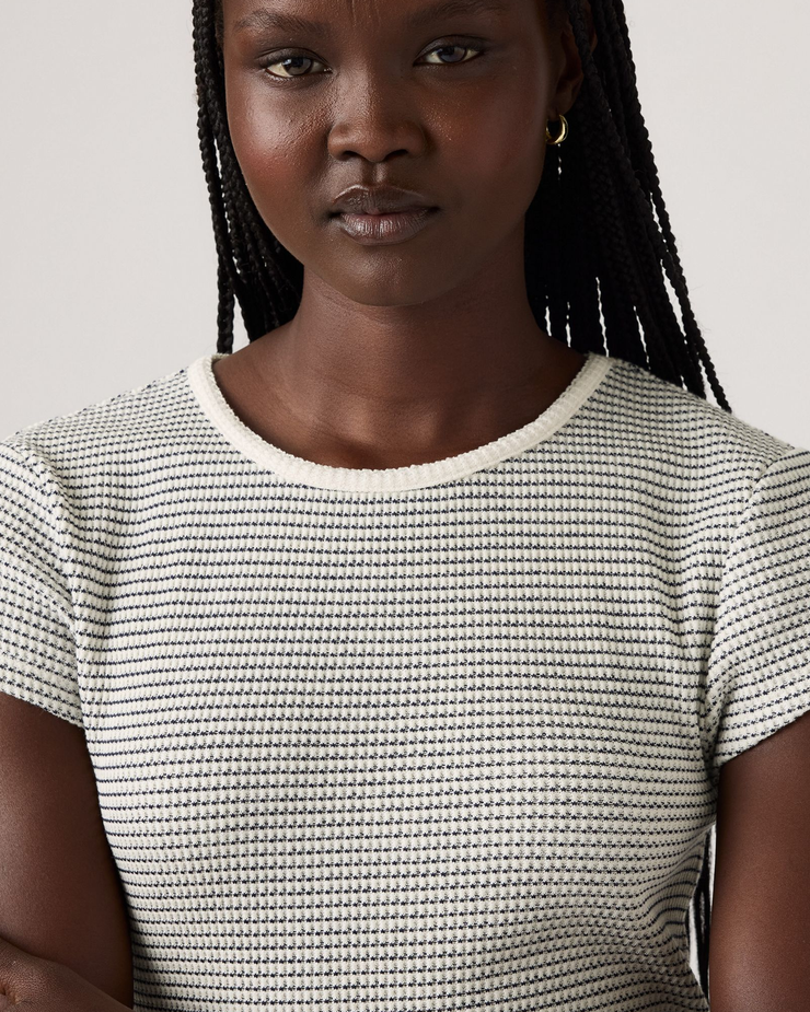 Levi's® Womens Dry Goods Waffle Cap Tee - Annalise Stripe / Gardenia Peacoat | Levi's® T Shirts | JEANSTORE