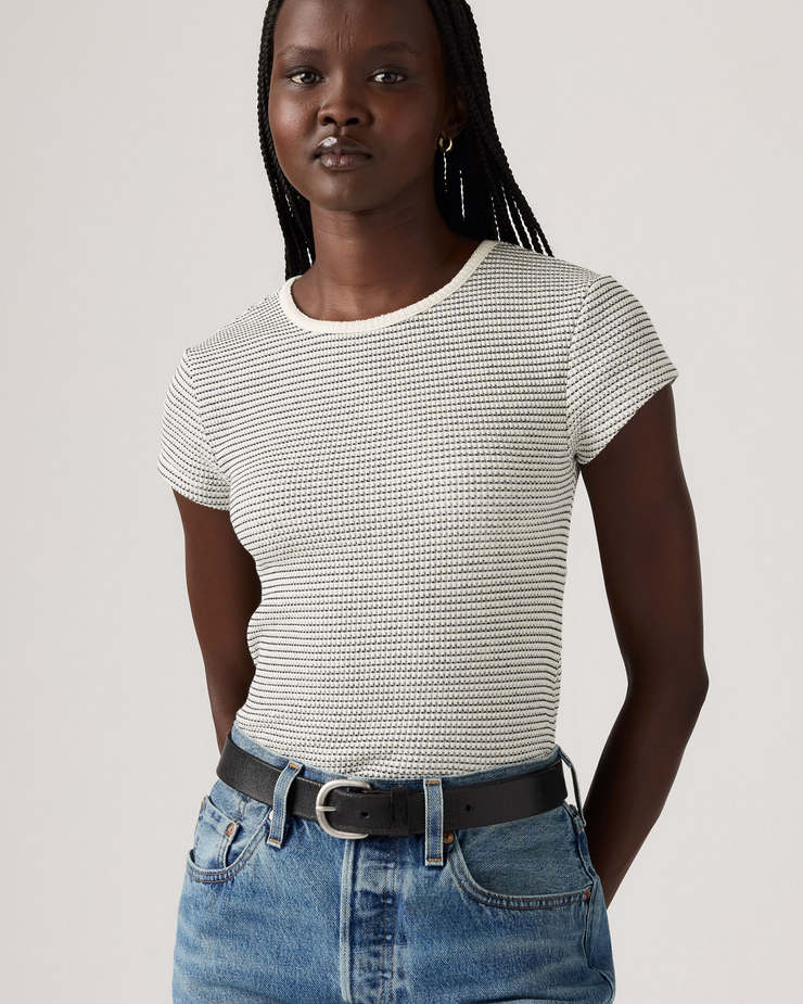 Levi's® Womens Dry Goods Waffle Cap Tee - Annalise Stripe / Gardenia Peacoat | Levi's® T Shirts | JEANSTORE