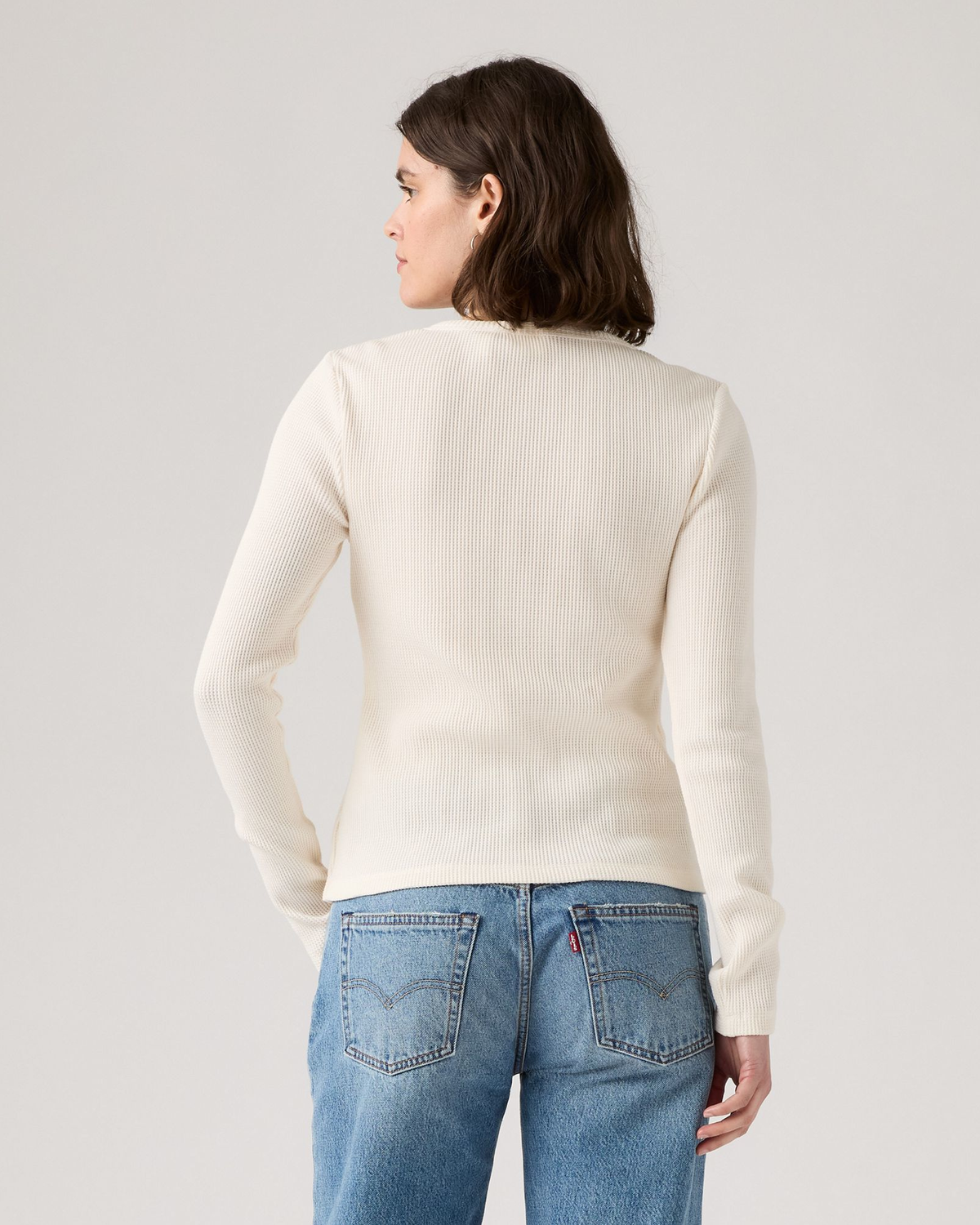 Levi's® Womens Dry Goods Waffle Henley - Gardenia | Levi's® T Shirts | JEANSTORE