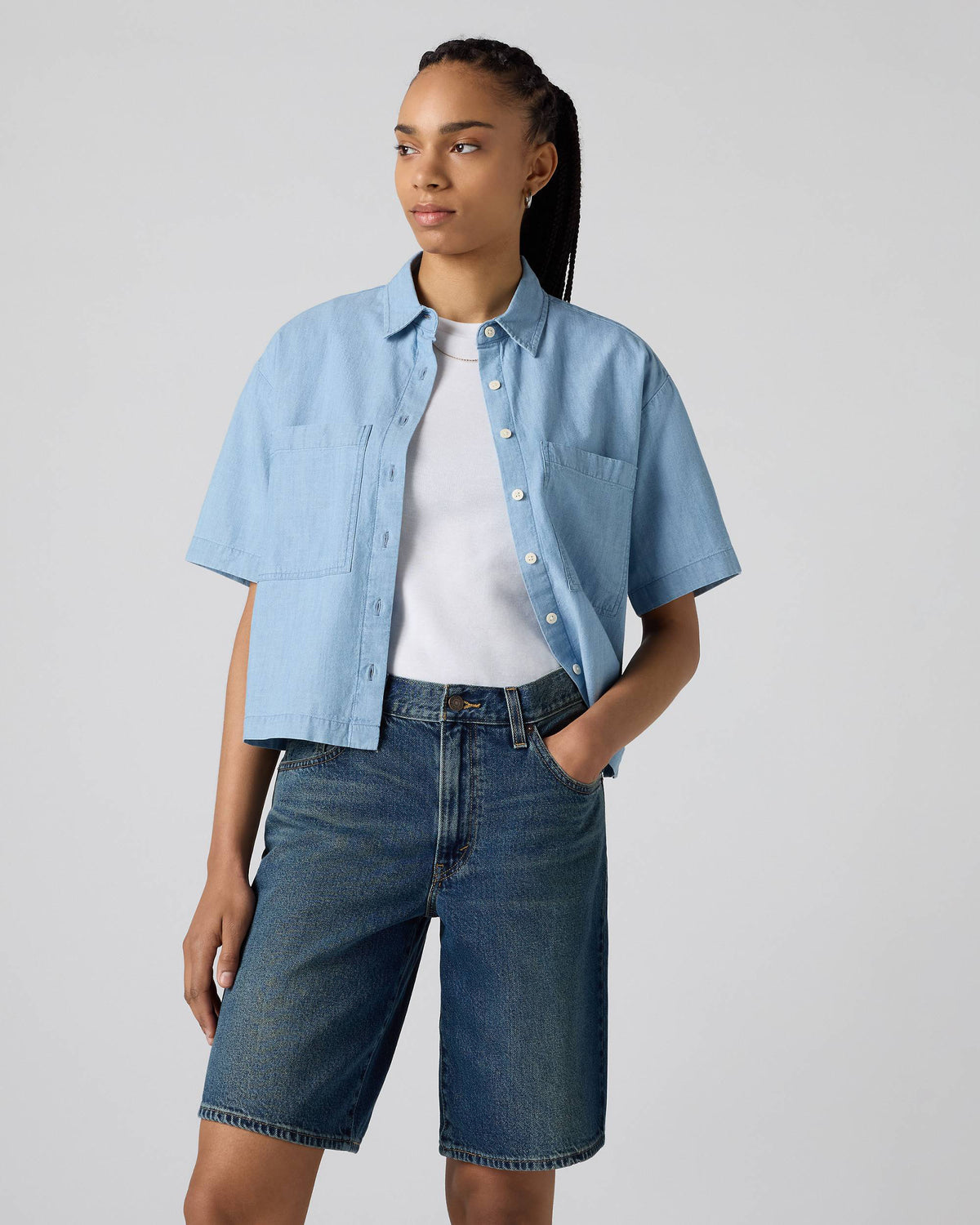 Levi's® Womens Harlie S/S Cropped Shirt - Brass Organ