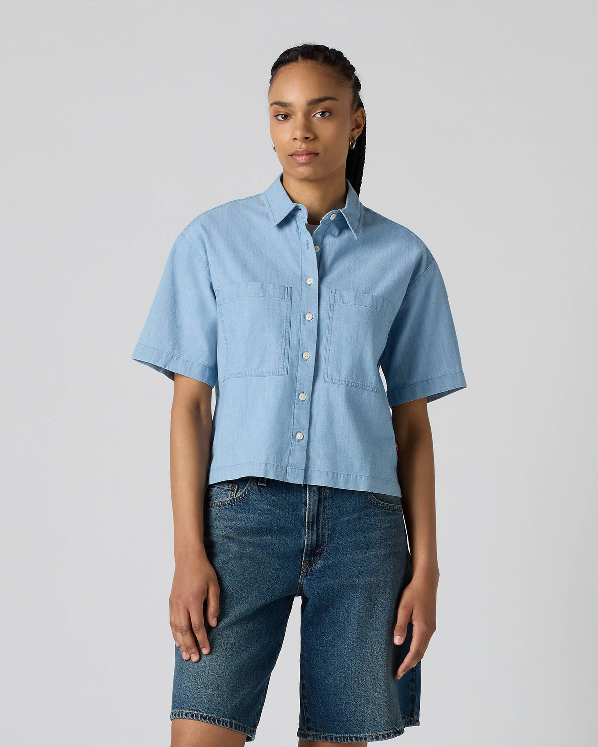 Levi's® Womens Harlie S/S Cropped Shirt - Brass Organ