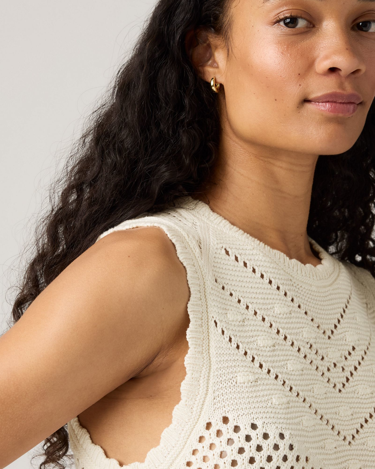 Levi's® Womens Adrienne Crochet Tank Top - Egret | Levi's® T Shirts | JEANSTORE